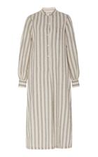 Nili Lotan Malia Striped Cotton-blend Midi Dress