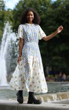 Moda Operandi Rixo Jennifer Mixed-print Silk-blend Midi Dress