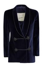 Giuliva Heritage Collection Claudia Double-breasted Frog-button Velvet Dinner Jacket