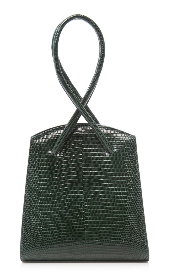 Little Liffner Twisted Wristlet Lizard Embossed Leather Bag