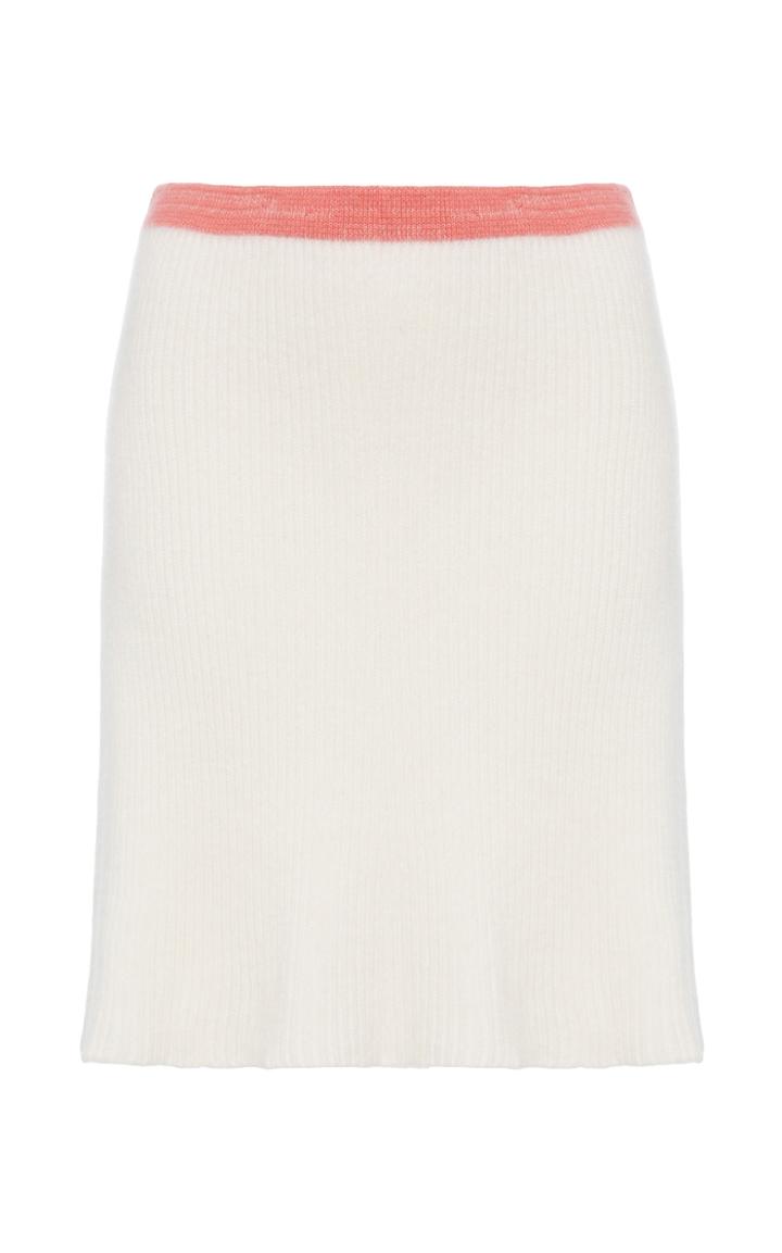 The Elder Statesman Rib Knit A-line Skirt
