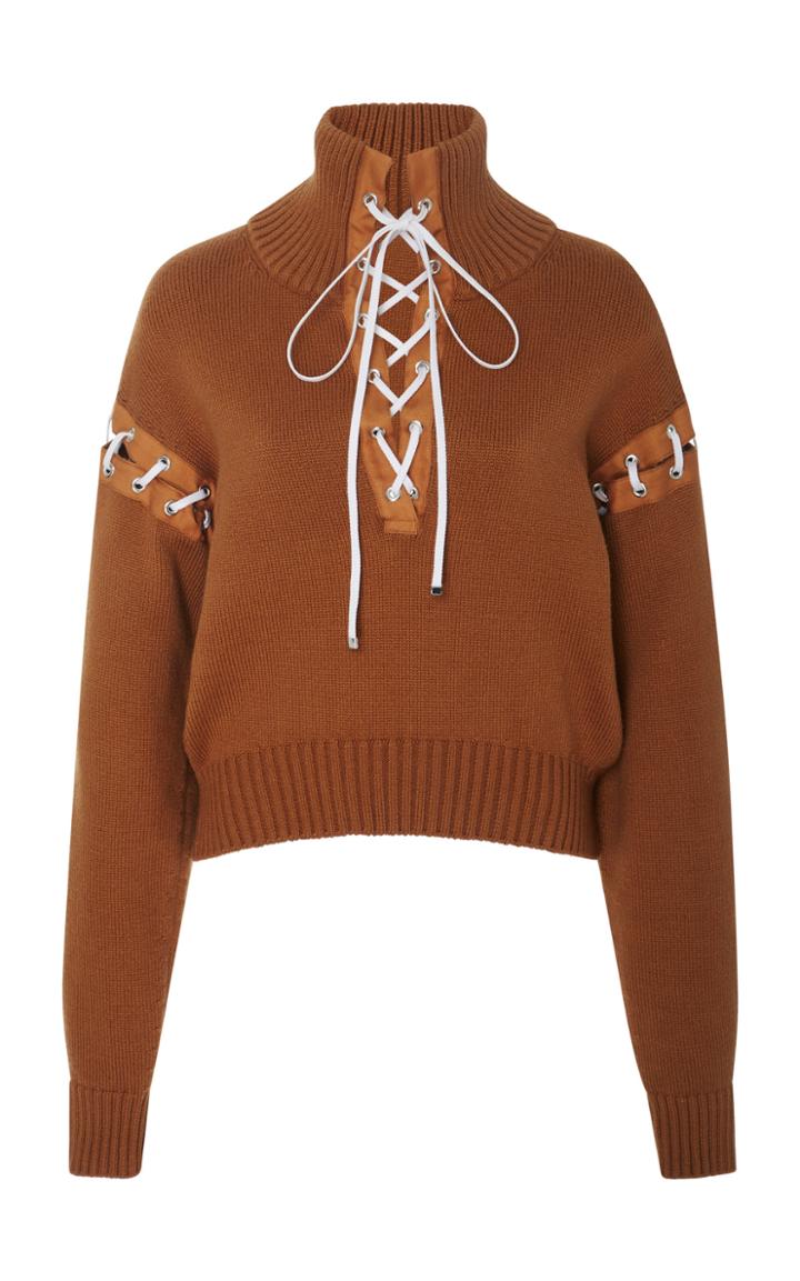 Adeam Lace Up Knit Sweater