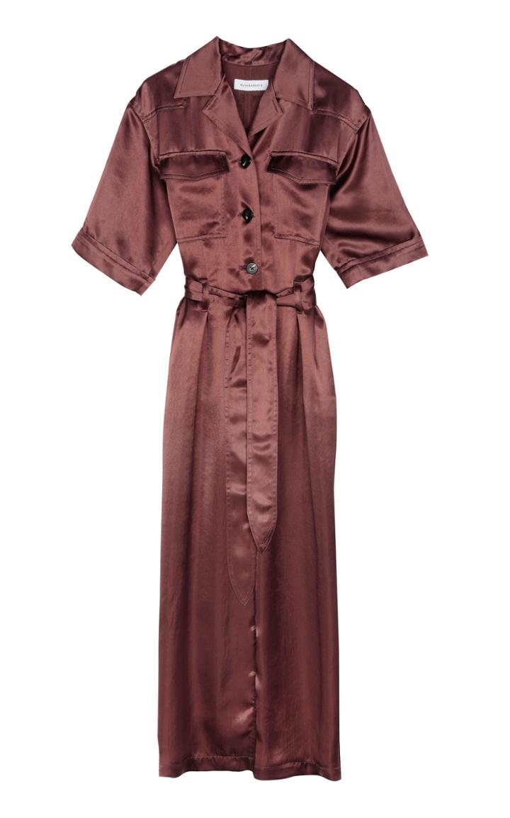 Moda Operandi Sayaka Davis Belted Satin Jumpsuit