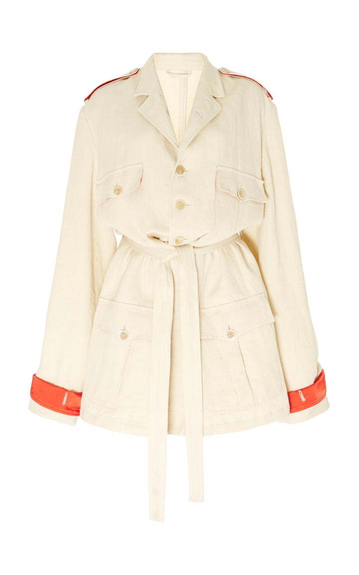 Ann Demeulemeester Utility Linen And Wool-blend Jacket