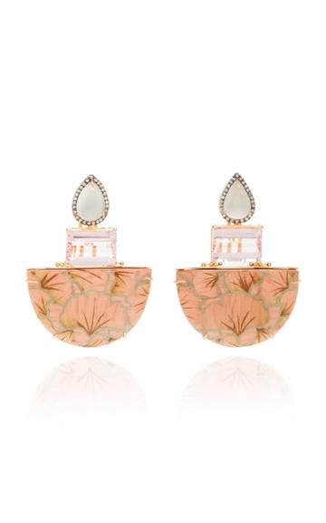 Silvia Furmanovich Marquetry Pink Ginko Earrings