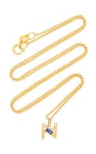 Moda Operandi Lizzie Mandler 18k Yellow Gold Petite Sapphire Deco Initial Necklace