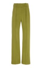 Matriel High Waisted Straight Leg Wool-blend Pants