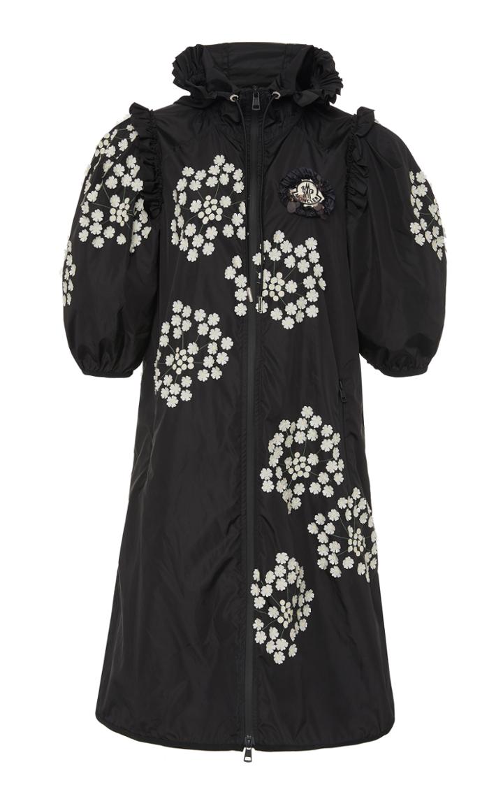 Moncler Genius + Simone Rocha Primrose Ruffled Floral-print Shell Coat
