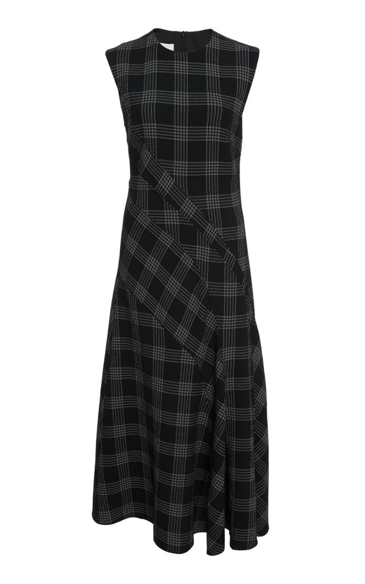 Cdric Charlier Plaid Wool-blend A-line Dress