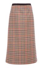 Prada Plaid A-line Midi Skirt