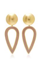 Silhouette Gold-tone Enamel Teardrop Earrings