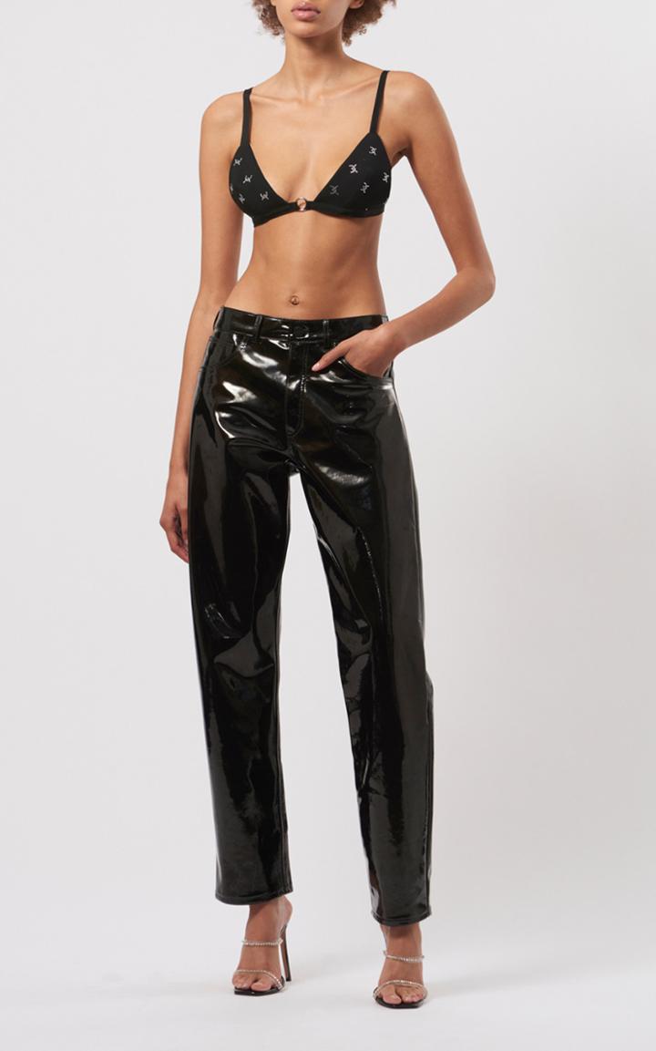 Moda Operandi David Koma Boyfriend-fit Patent Leather Trousers