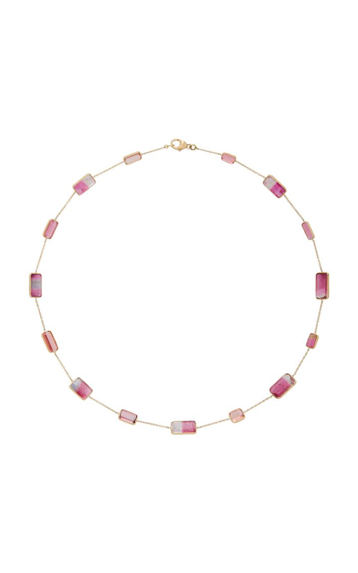 Renee Lewis 18k Gold Bi-color Tourmaline Chain Necklace