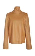Bouguessa Leather Turtleneck Top