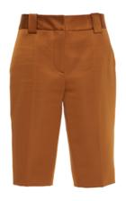 Prada Pleated Silk-satin Bermuda Shorts Size: 48