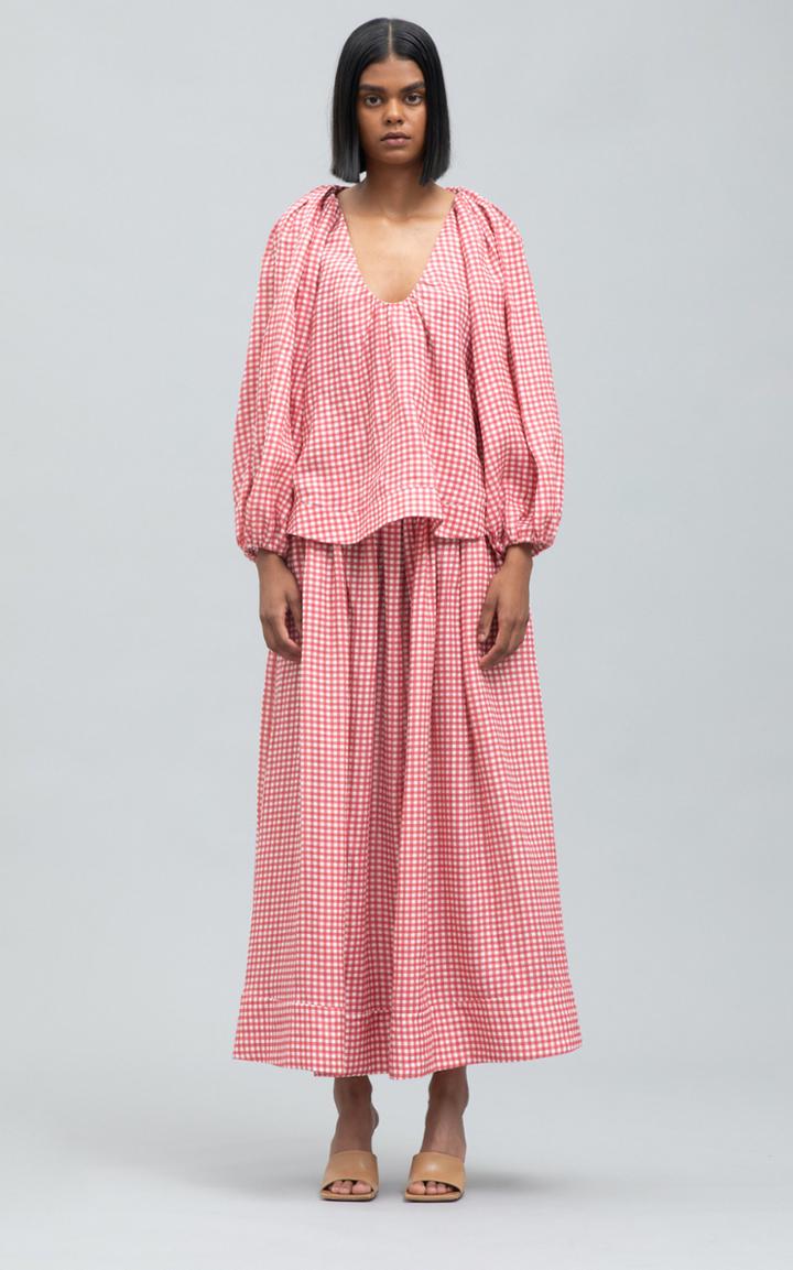 Moda Operandi Bernadette Antwerp George Gingham Linen Skirt