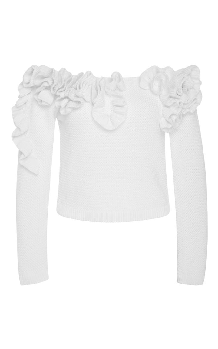 Delpozo Off-the-shoulder Ruffled Cotton Sweater