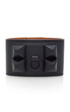 Herms Vintage Herms Black Evercalf Leather Shadow Cdc Bracelet