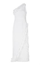 Moda Operandi Gl Hrgel Asymmetric Ruffled Linen One-shoulder Dress Size: Xs