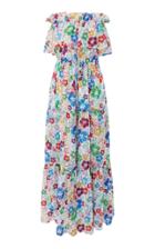 All Things Mochi Kona Off-the-shoulder Floral-print Chiffon Maxi Dress