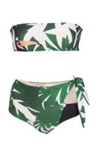 Adriana Degreas Geometric Foliage Hot Pants Bandeau Bikini