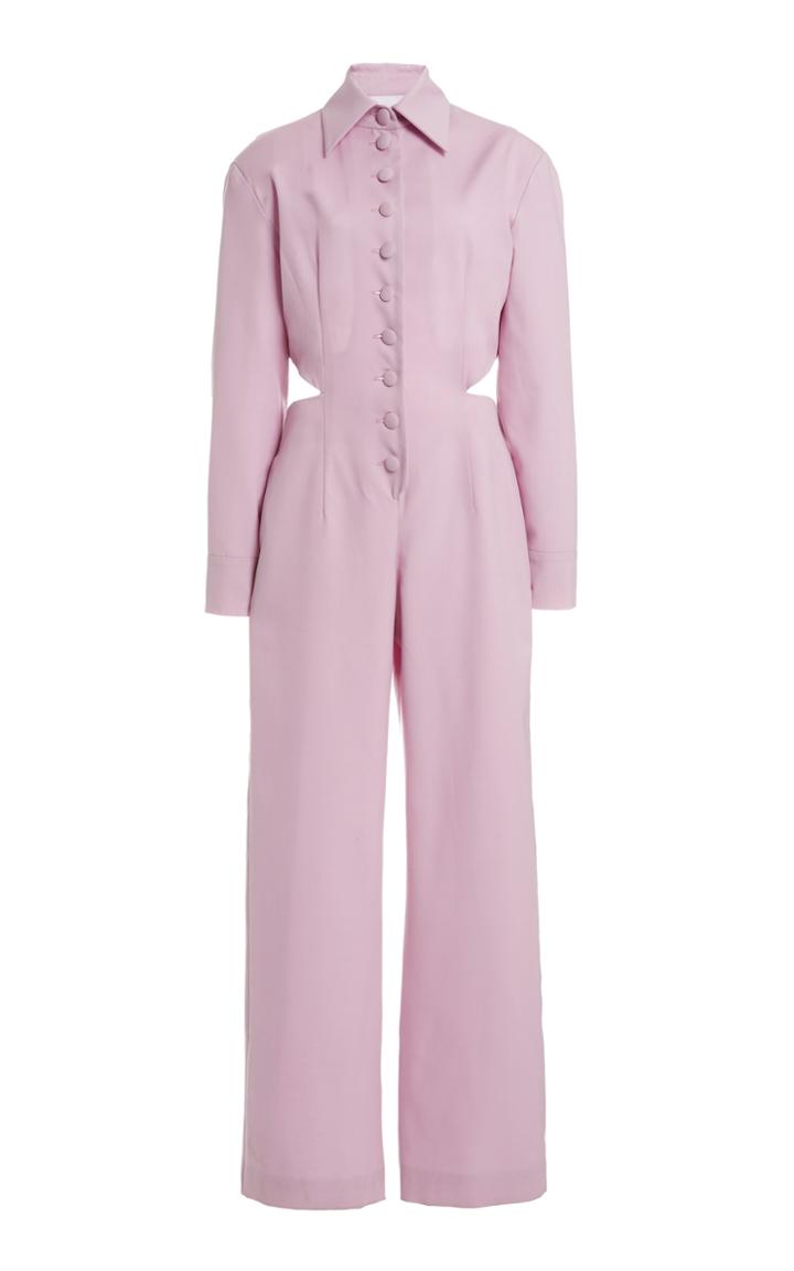 Moda Operandi Matriel Button-detailed Cutout Wool Jumpsuit