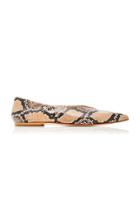 Aeyde Moa Snake-effect Leather Flats