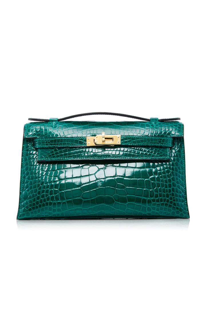 Heritage Auctions Special Collections Herms Vert Emerald Shiny Alligator Kelly Pochette
