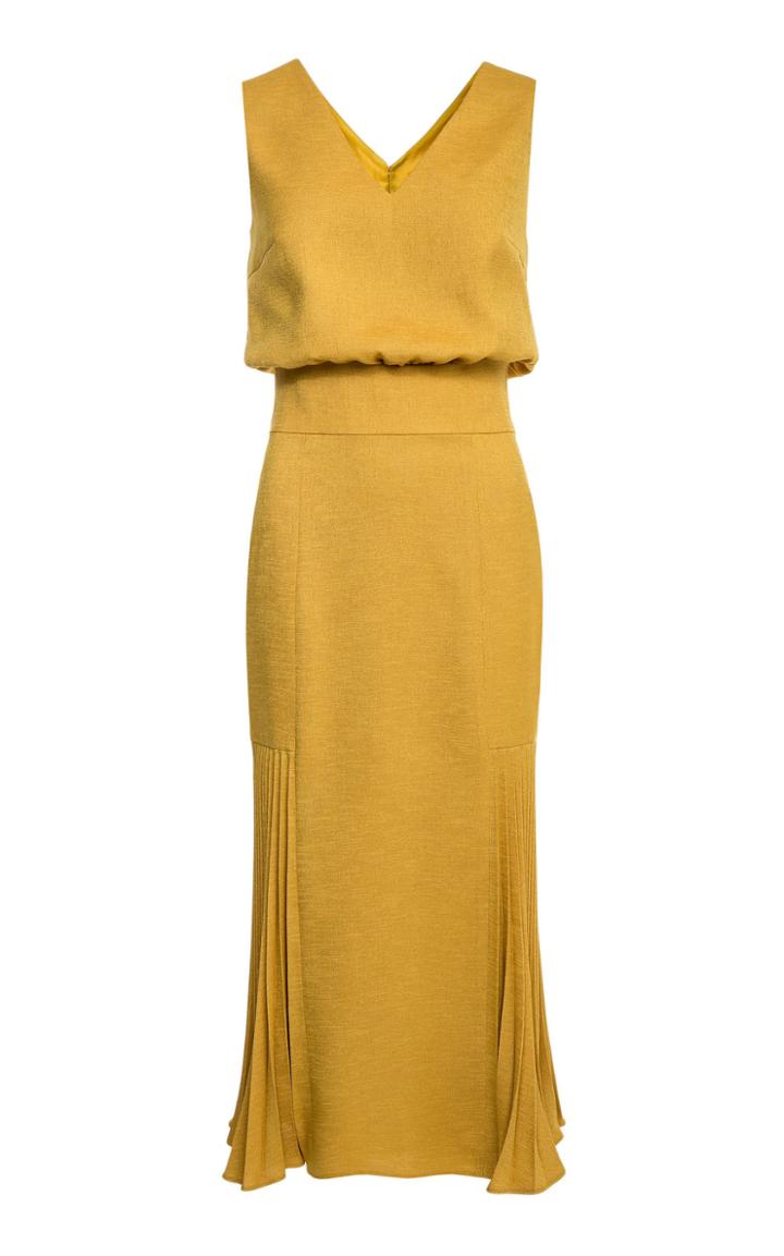 Lilli Jahilo Keira V-neck Pleated Midi Dress