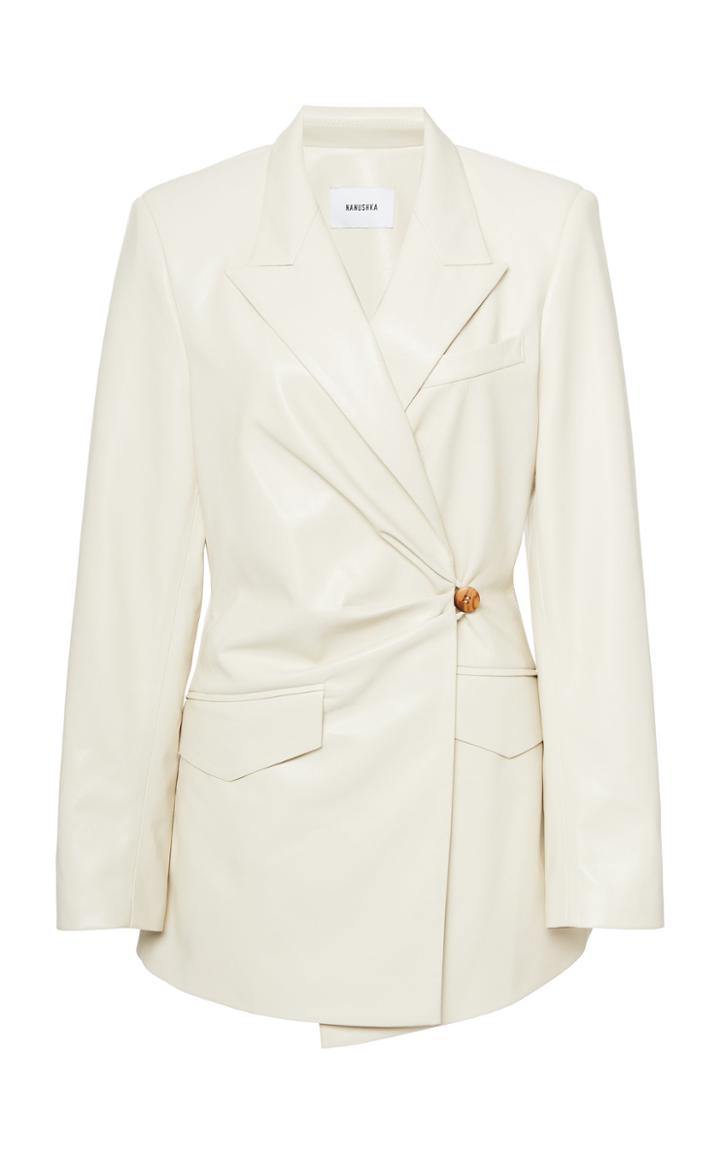 Moda Operandi Nanushka Blair Fitted Leather Jacket Size: S