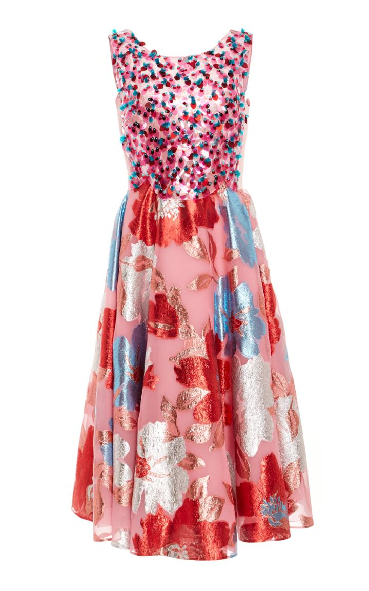 Delpozo Embroidered Short Dress