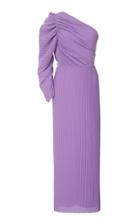 Solace London Rosalyn Asymmetric Pliss Midi Dress