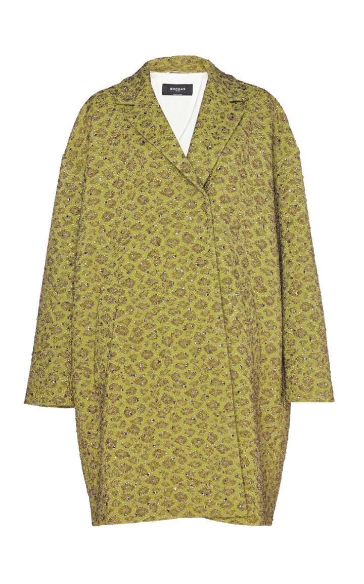 Moda Operandi Rochas Embellished Jacquard Coat Size: 38