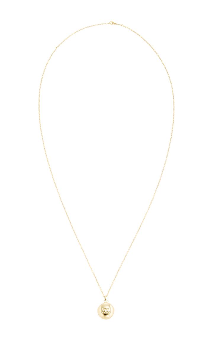 Monica Rich Kosann 18k Yellow Gold Bespoke Petite Initial Locket With Diamond Accents
