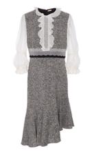 Amelia Toro Asymmetrical Tweed Midi Dress