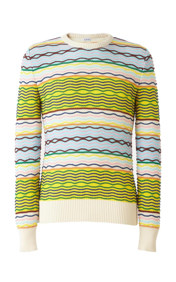 Loewe Wavy Striped Cotton Sweater