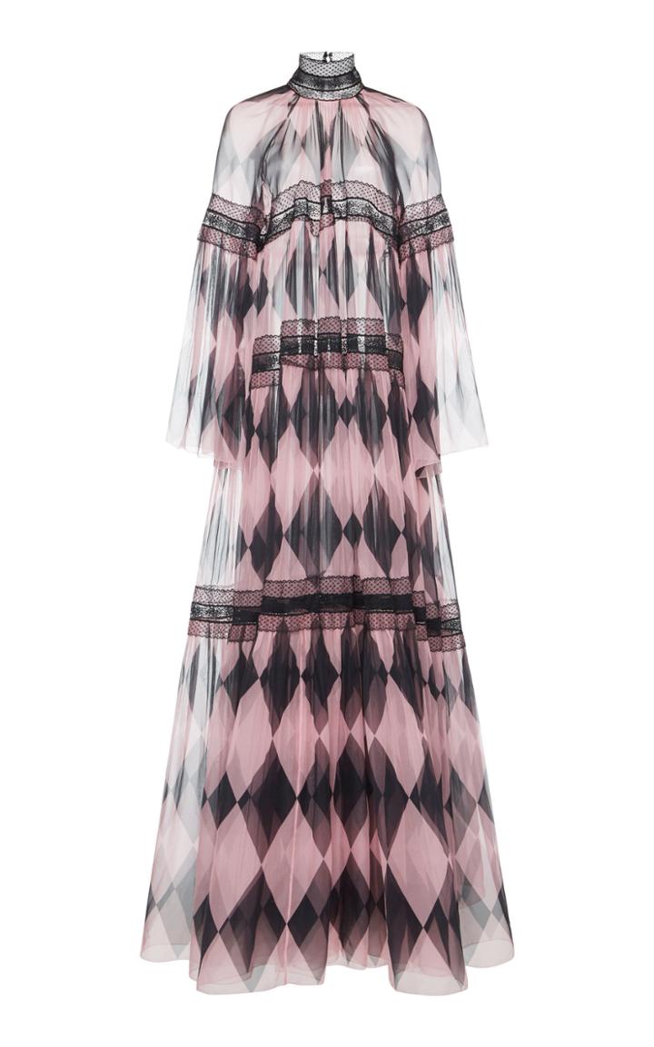 Philosophy Di Lorenzo Serafini Printed Chiffon Gown