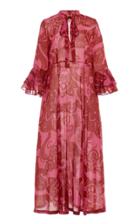 Moda Operandi Le Sirenuse Positano Pomegranate Tracey Paisley Cotton Midi Dress Size