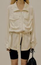Moda Operandi Low Classic Belted Crepe De Chine Zip-front Jacket