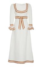 Zimmermann Striped Bow-detailed Linen Dress