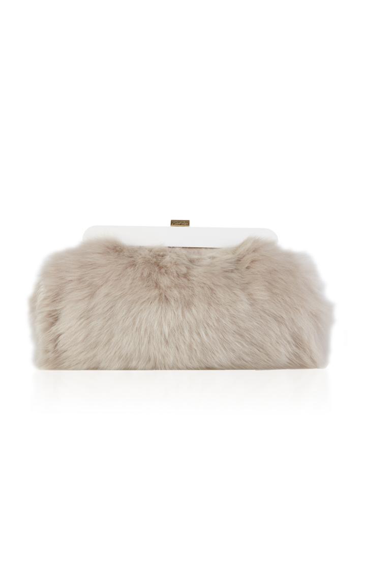 Edie Parker Large Leandra Shearling Clutch