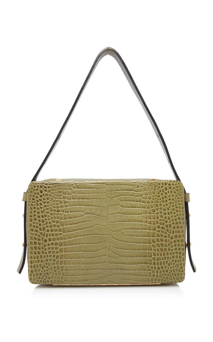 Lutz Morris Croco Embossed Tate Large Shoulder Bag
