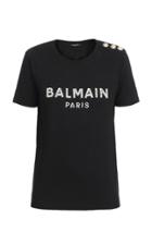 Balmain Jeweled Logo Cotton T-shirt