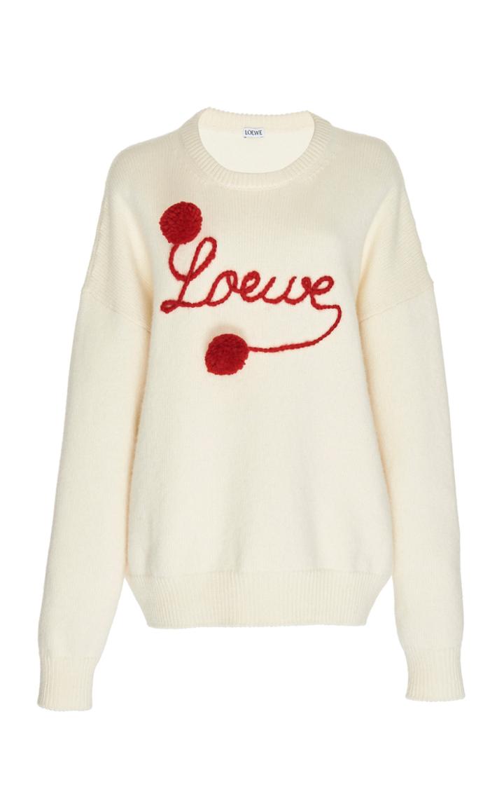 Loewe Pom Pom Logo Wool-blend Sweater