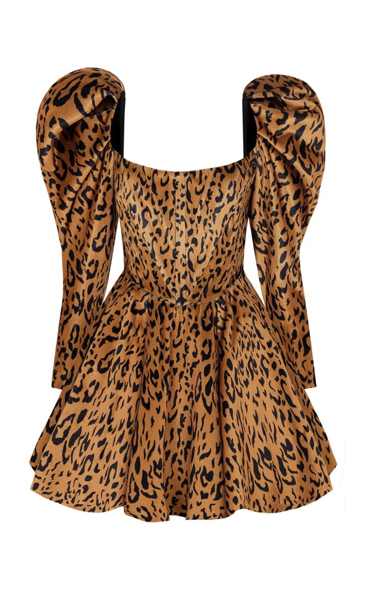 Moda Operandi Raisa Vanessa Puffed-sleeve Velvet Mini Dress