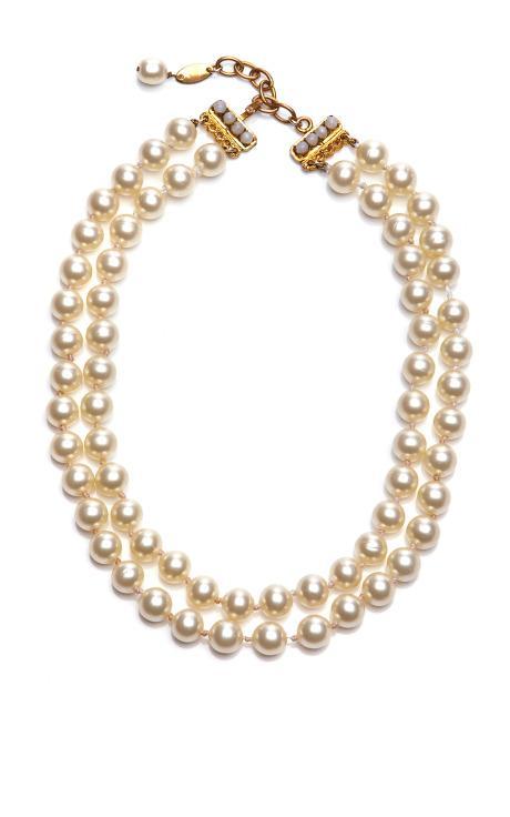 Preorder Vintage Chanel Chanel Double Strand Pearl Necklace From What Goes Around Comes Around
