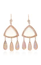 Jacquie Aiche Diamond Moonstone Triangle And Opal Teardrop Earrings