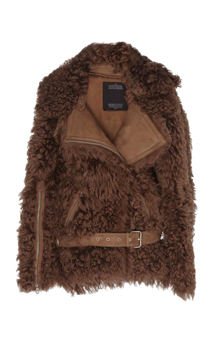 Rokh Mongolian Shearling Biker Jacket