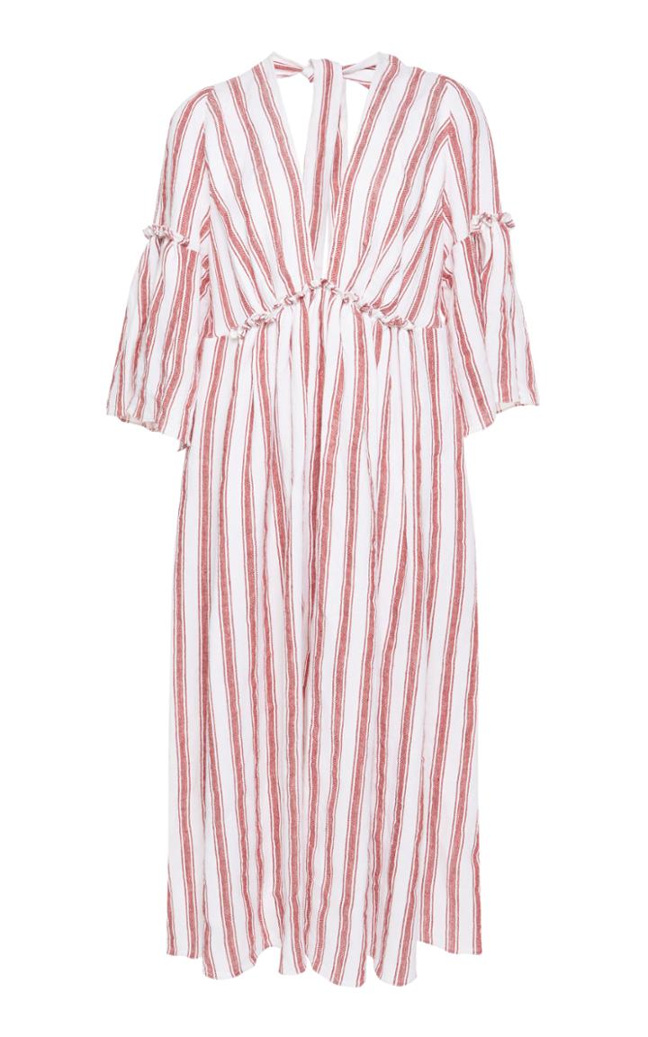 Three Graces London Georgiana Striped Halter Neck Dress