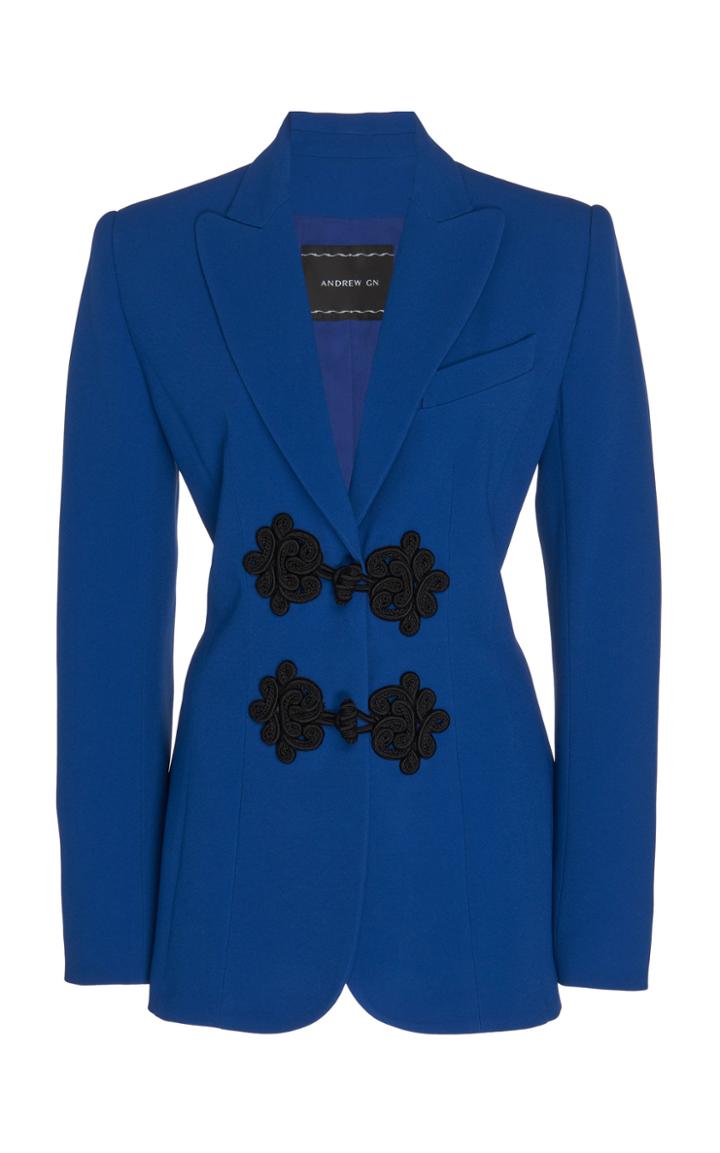 Andrew Gn Guipure Lace-trimmed Crepe Blazer